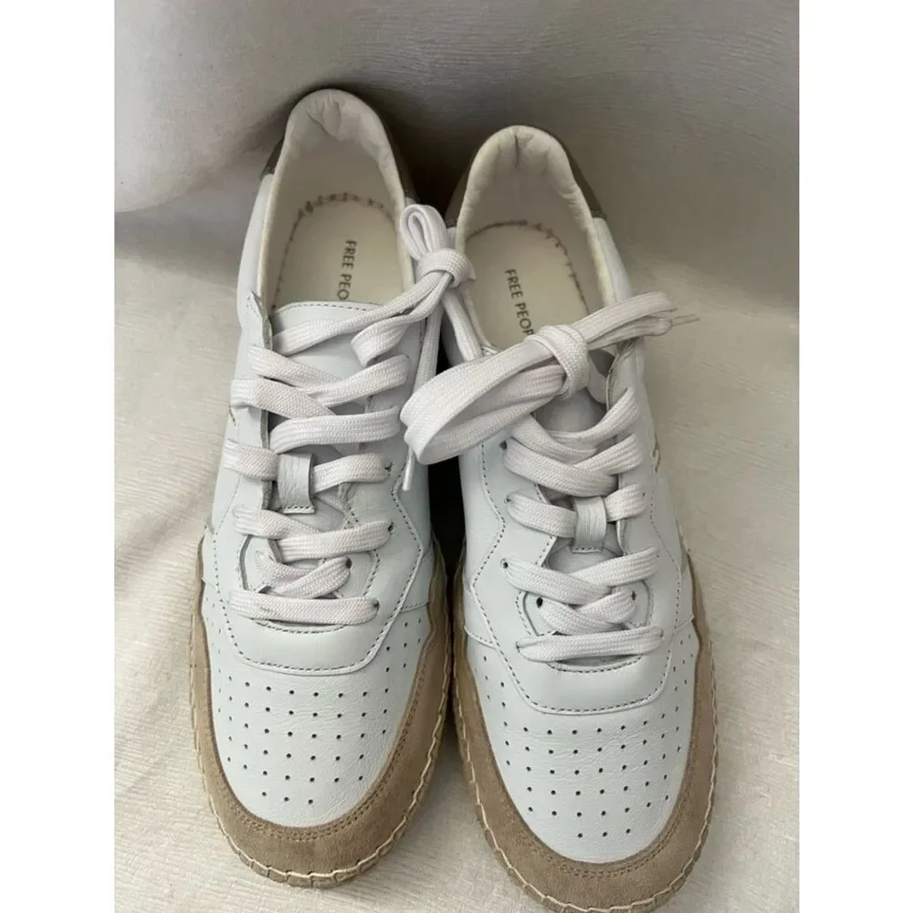 Free People Serendipity Sneakers Women's White & Beige Casual Espadrille Size 41